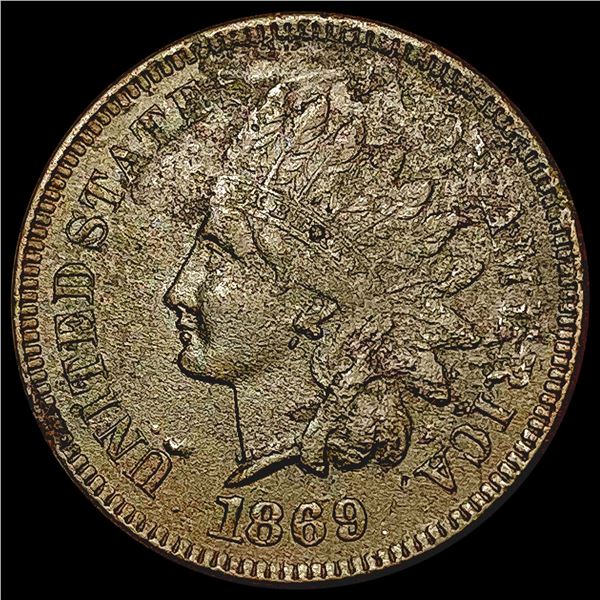 1869/9 Indian Head Cent CLOSELY UNCIRCULATED