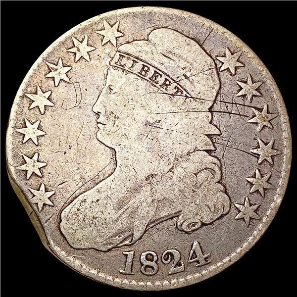 1824 Capped Bust Half Dollar NICELY CIRCULATED