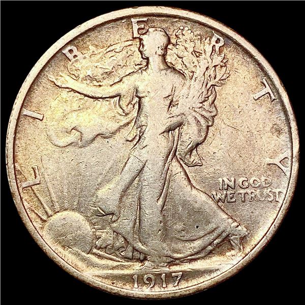 1917-S Rev Walking Liberty Half Dollar LIGHTLY CIRCULATED