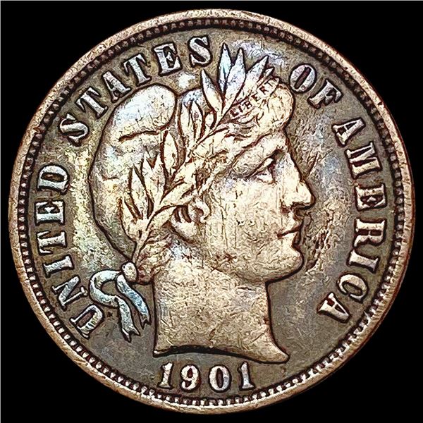 1901-O Barber Dime NEARLY UNCIRCULATED