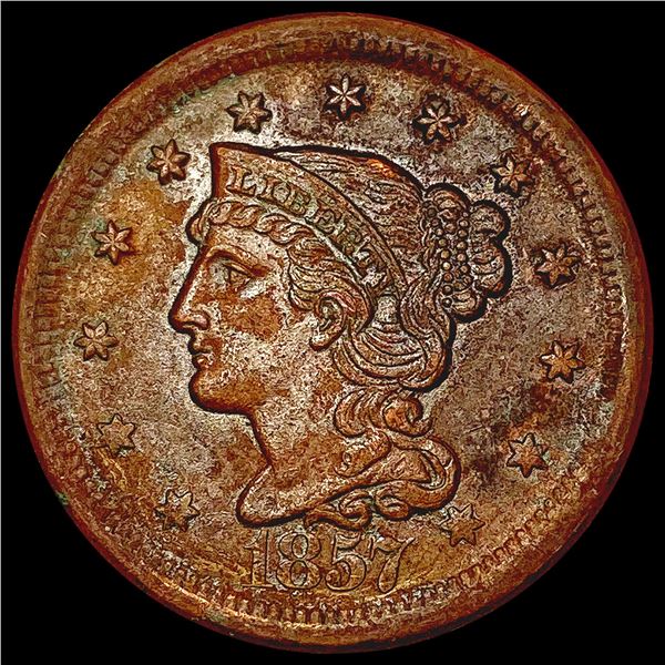 1857 Braided Hair Large Cent CLOSELY UNCIRCULATED