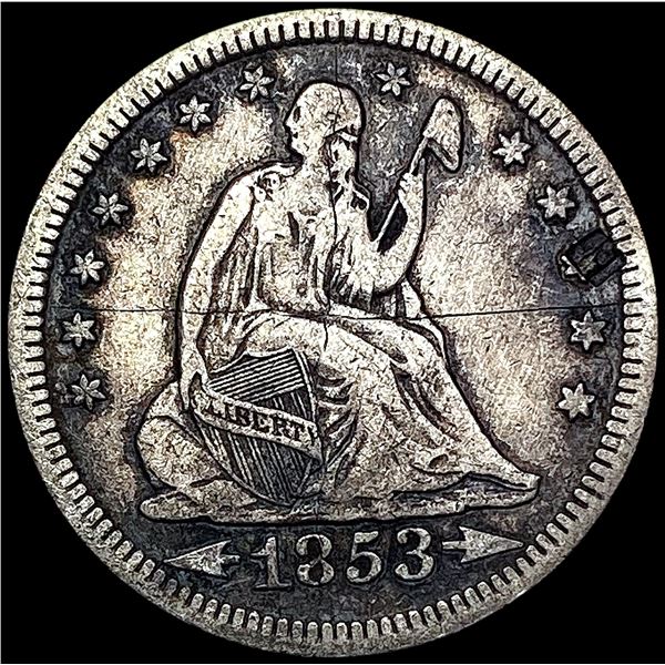 1853 Seated Liberty Quarter NICELY CIRCULATED