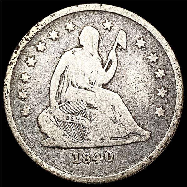 1840-O Seated Liberty Quarter NICELY CIRCULATED
