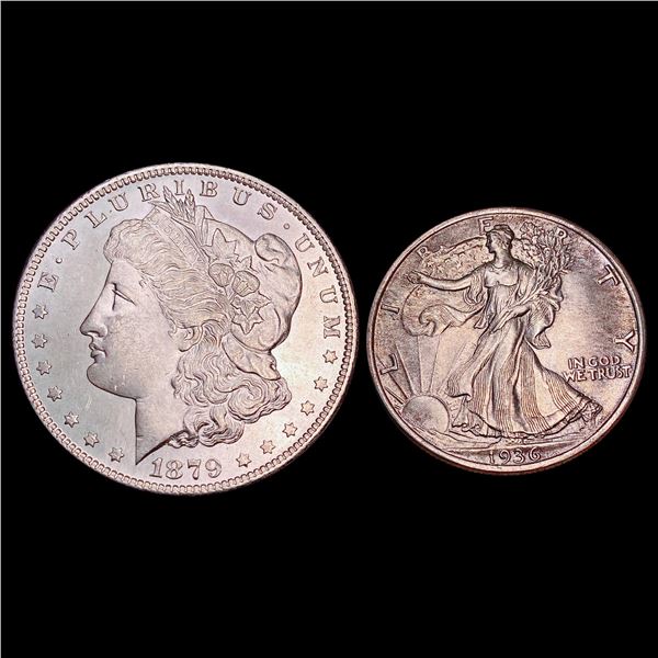 1879 & 1936 [2] U.S Silver Coins CHOICE BU