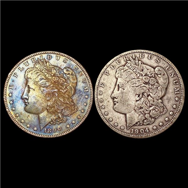[2] 1890-O&1904 Morgan Silver Dollar HIGH GRADE