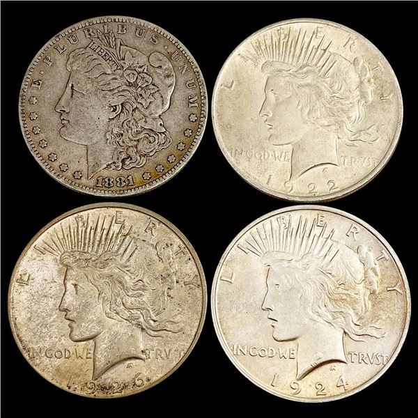 [4] 1881-1926 US Silver Dollar Lot [4 Coins] HIGH GRADE