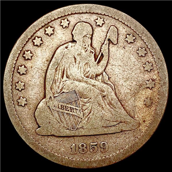 1859-O Seated Liberty Quarter NICELY CIRCULATED