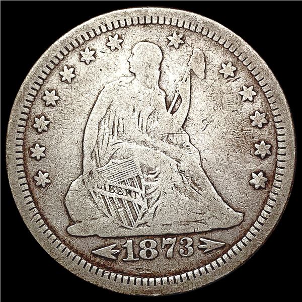 1873-S Arrows Seated Liberty Quarter NICELY CIRCULATED