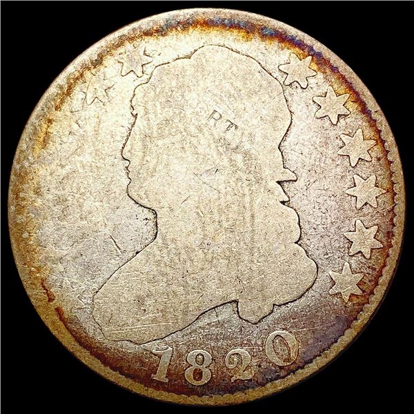 1820 Sm O Capped Bust Quarter NICELY CIRCULATED