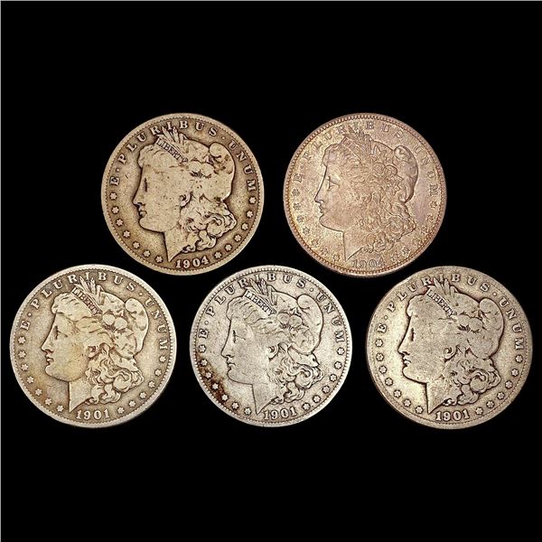 [5] 1901-S&1904-S Morgan Silver Dollar HIGH GRADE
