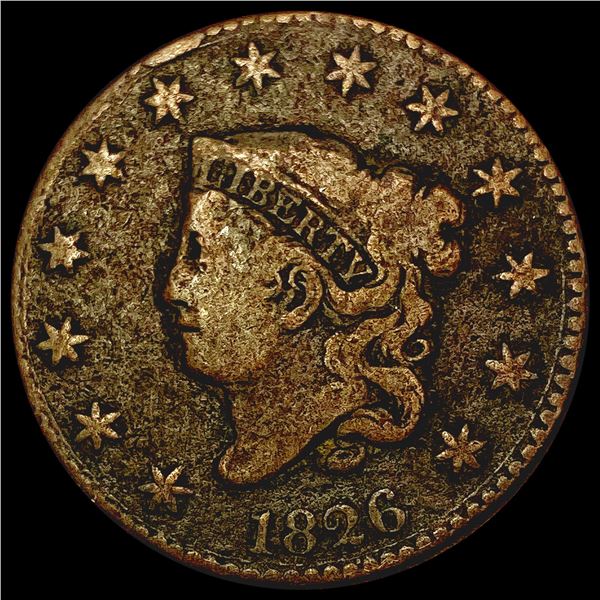 1826 Coronet Head Large Cent NICELY CIRCULATED