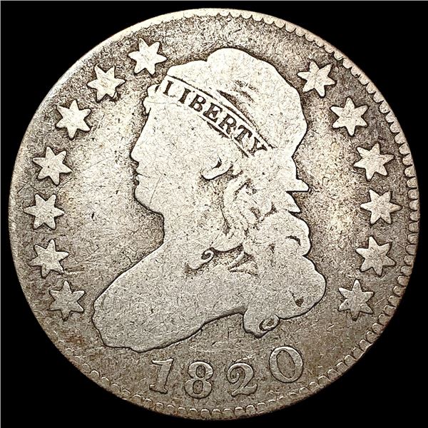1820 Lg 0 Capped Bust Quarter NICELY CIRCULATED
