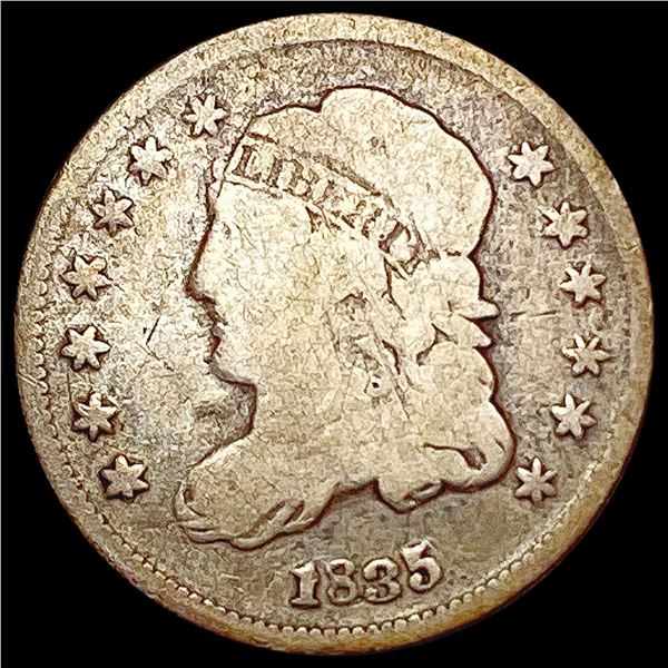 1835 Sm. Dt. Lg. 5 Capped Bust Half Dime NICELY CIRCULATED