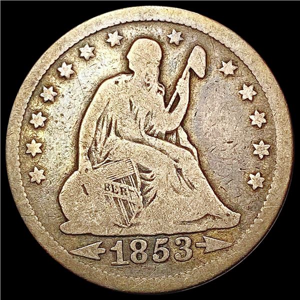 1853 Arrows and Rays Seated Liberty Quarter NICELY CIRCULATED