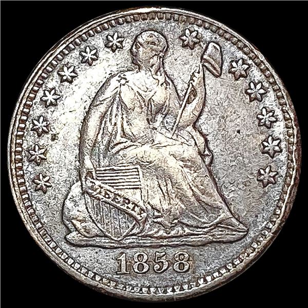 1858/58 Inv. Dt. Seated Liberty Half Dime CHOICE AU