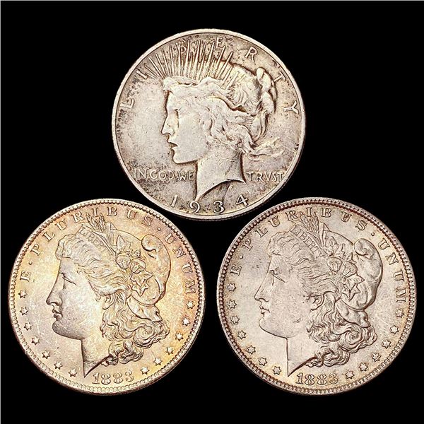 [3] 1883-1934 Silver Dollar Lot HIGH GRADE