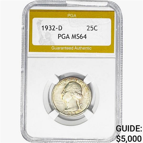 1932-D Washington Silver Quarter PGA MS64
