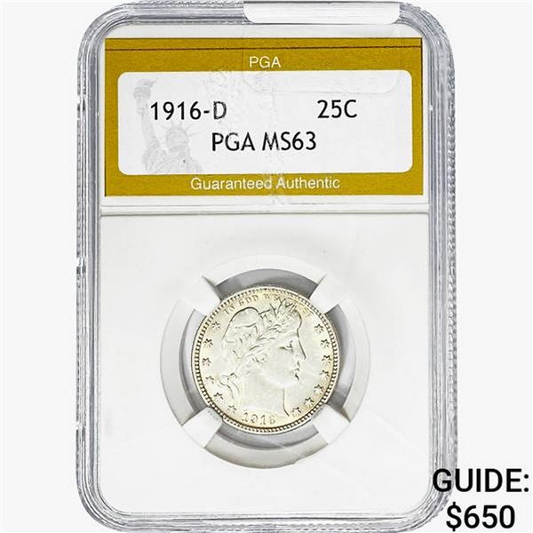 1916-D Barber Quarter PGA MS63