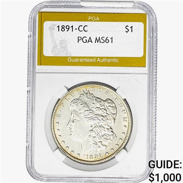 1891-CC Morgan Silver Dollar PGA MS61