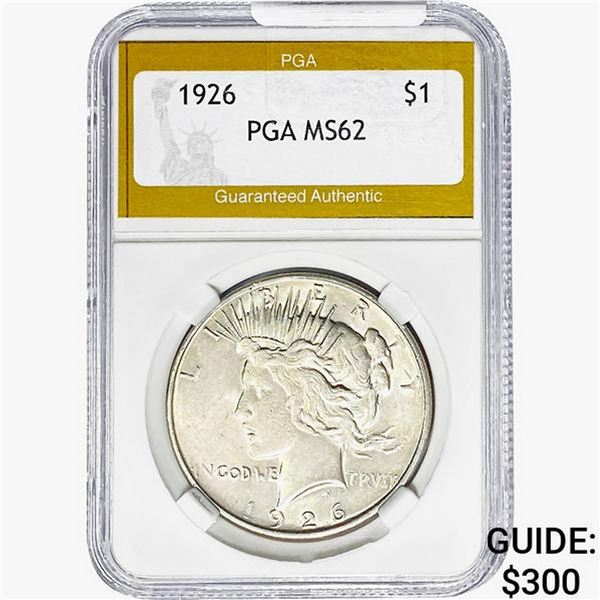 1926 Silver Peace Dollar PGA MS62