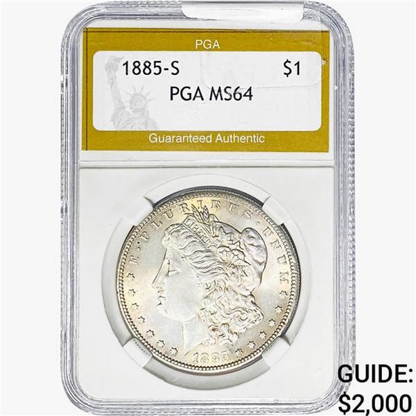 1885-S Morgan Silver Dollar PGA MS64
