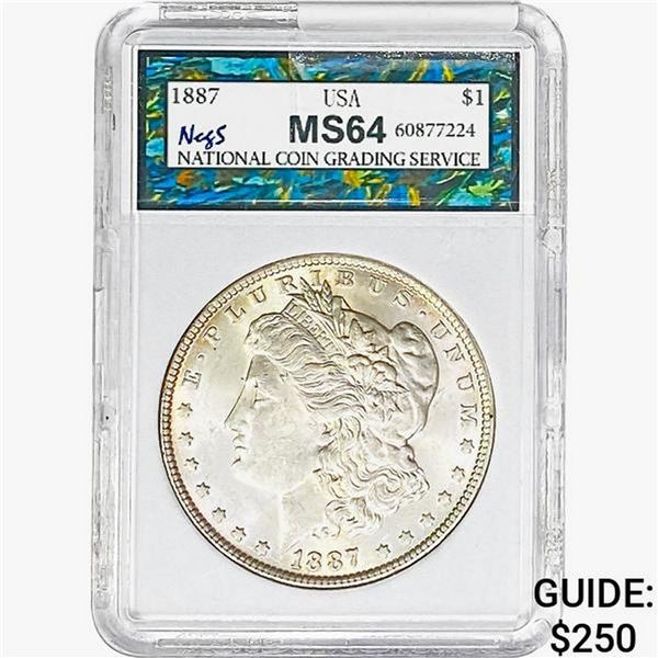 1887 Morgan Silver Dollar NEGS MS64