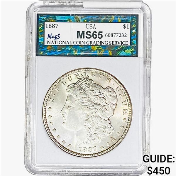 1887 Morgan Silver Dollar NEGS MS65