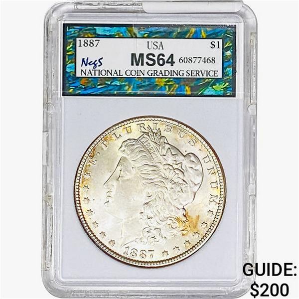 1887 Morgan Silver Dollar NEGS MS64