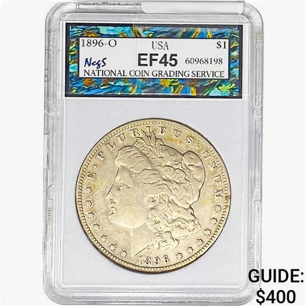 1896-O Morgan Silver Dollar NEGS EF45