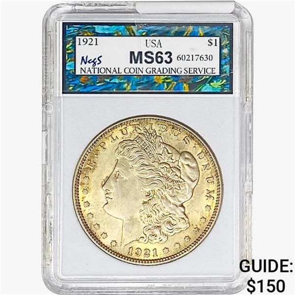 1921 Morgan Silver Dollar NEGS MS63