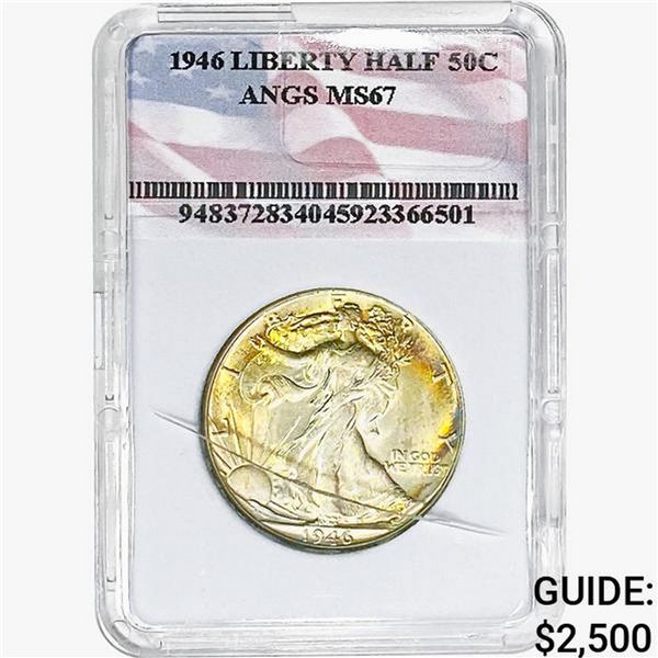 1946 Walking Liberty Half Dollar ANGS MS67