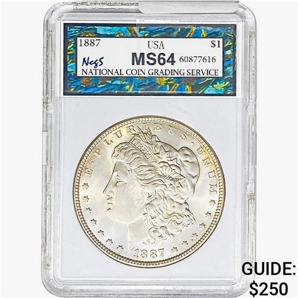 1887 Morgan Silver Dollar NEGS MS64
