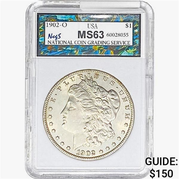 1902-O Morgan Silver Dollar NEGS MS63
