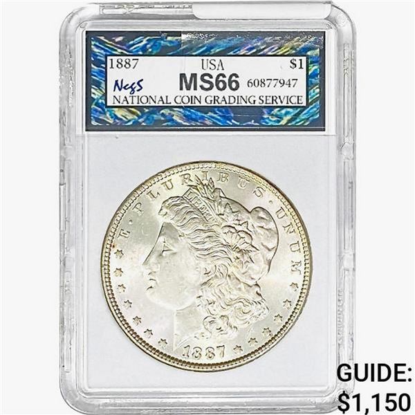 1887 Morgan Silver Dollar NEGS MS66