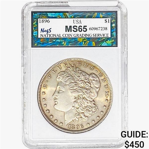 1896 Morgan Silver Dollar NEGS MS65