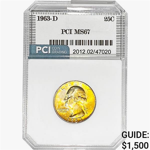 1963-D Washington Silver Quarter PCI MS67