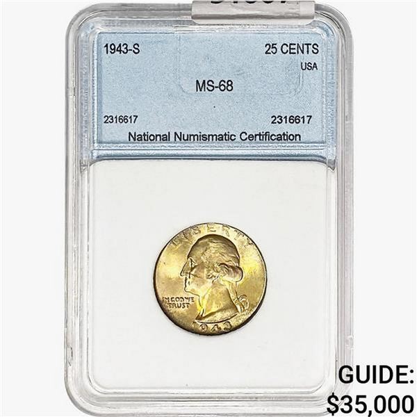 1943-S Washington Silver Quarter NNC MS68