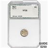 1861 Silver Three Cent PCI VF35 Ty III