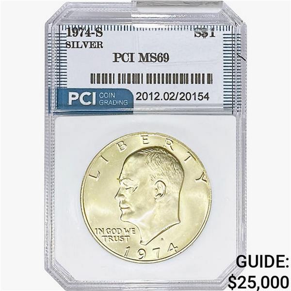 1974-S Eisenhower Silver Dollar PCI MS69