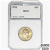 Image 1 : 1932 Washington Silver Quarter PCI MS62