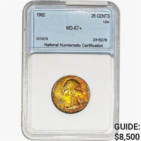 1962 Washington Silver Quarter NNC MS67+