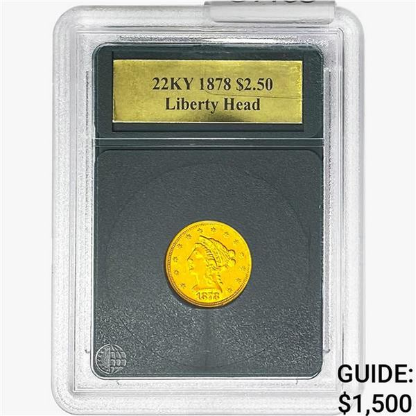 1878 $2.50 Gold Quarter Eagle GG  24KY