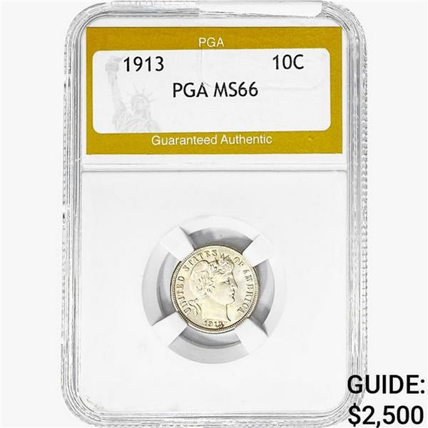 1913 Barber Dime PGA MS66