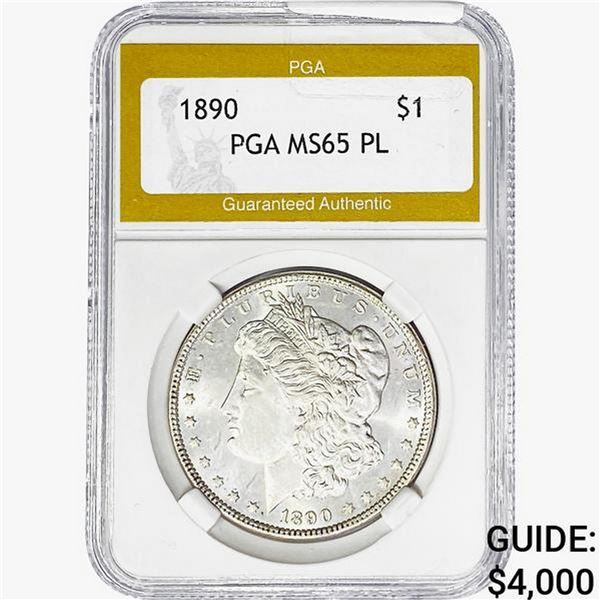 1890 Morgan Silver Dollar PGA MS65 PL