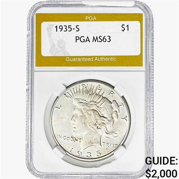 1935-S Silver Peace Dollar PGA MS63