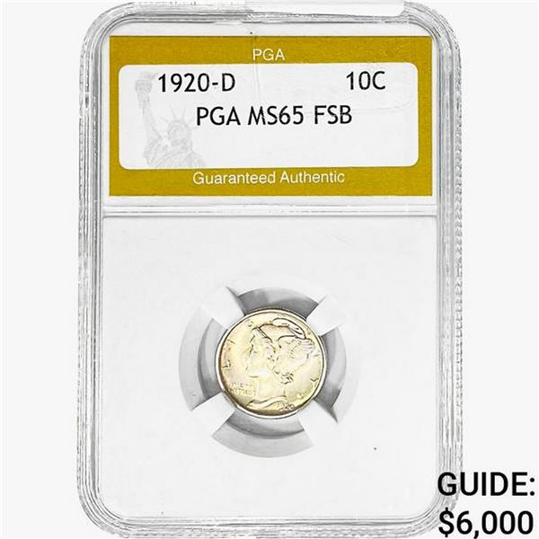 1920-D Mercury Silver Dime PGA MS65 FSB