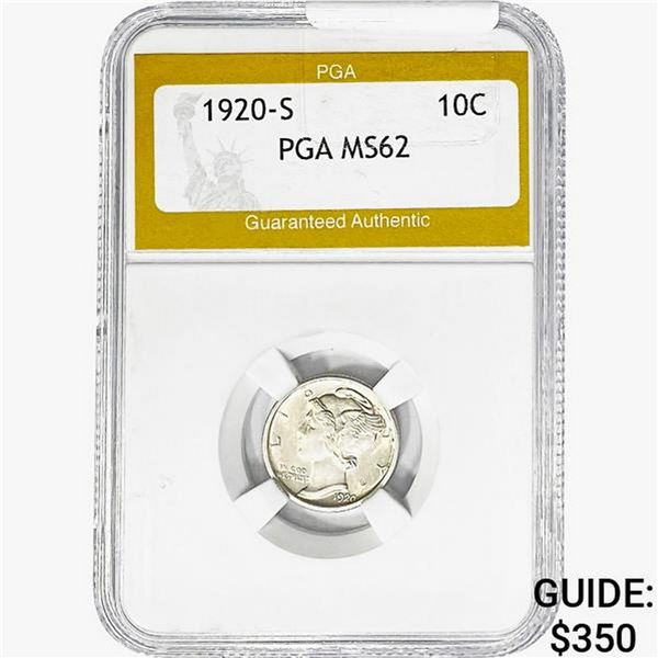 1920-S Mercury Silver Dime PGA MS62