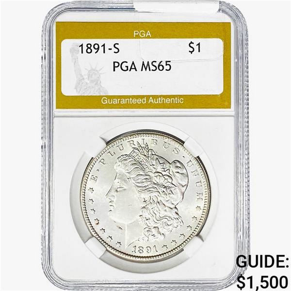 1891-S Morgan Silver Dollar PGA MS65