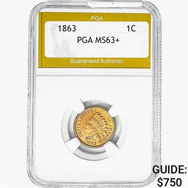 1863 Indian Head Cent PGA MS63+