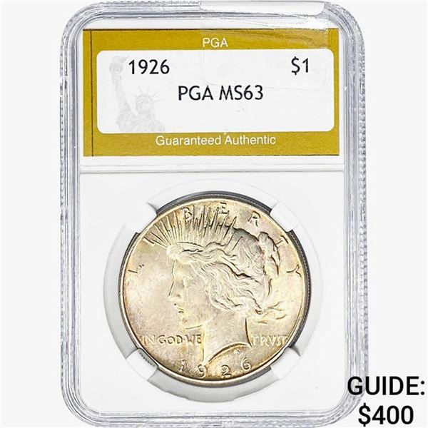 1926 Silver Peace Dollar PGA MS63